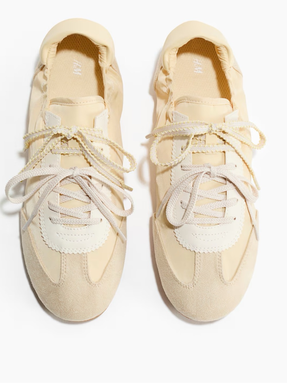 H&M Low Profile Sneakers Light Yellow Beige US 7 / EU 38 NWT
